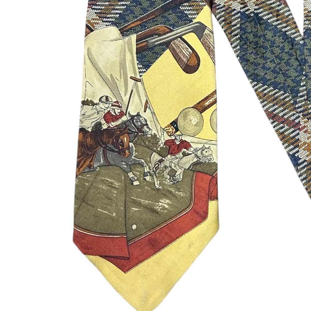 Polo Ralph Lauren vintage rare polo scene tie horse sports